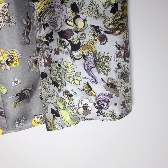 Nanette Lepore Womens Vintage 100% Silk Sweetheart Neck Dress, Floral, Size 0 - Picture 6 of 8